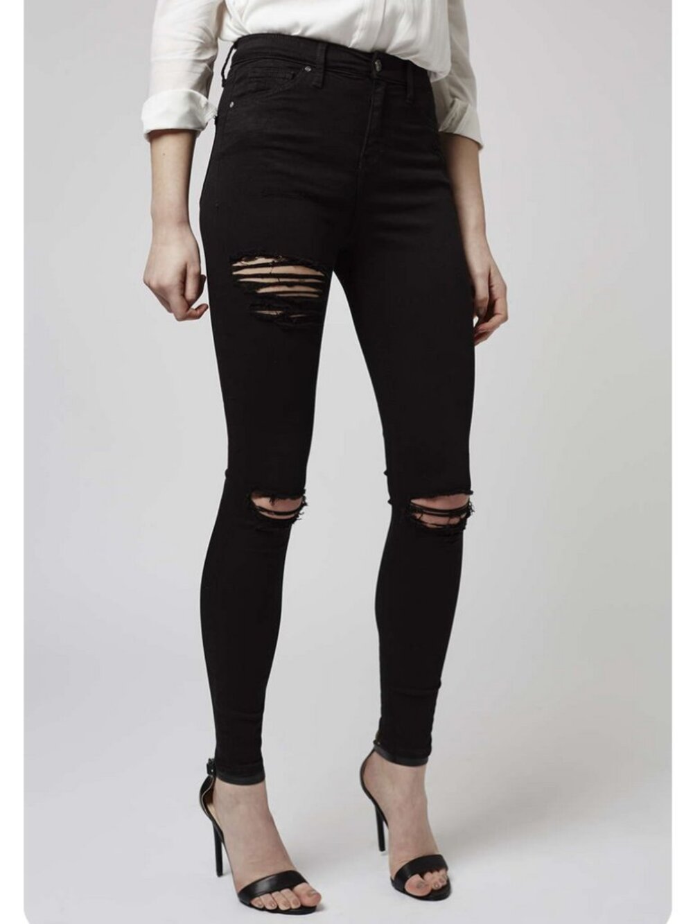 TOPSHOP MOTO New Jamie Hi Rise Skinny Jeans Denim Women's 26 Black